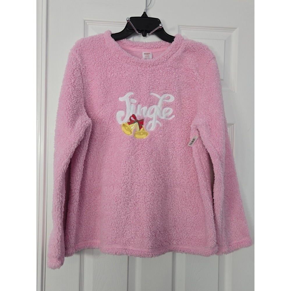 Sharpa Pullover Womans Holiday top Size Mediun Jingle bells